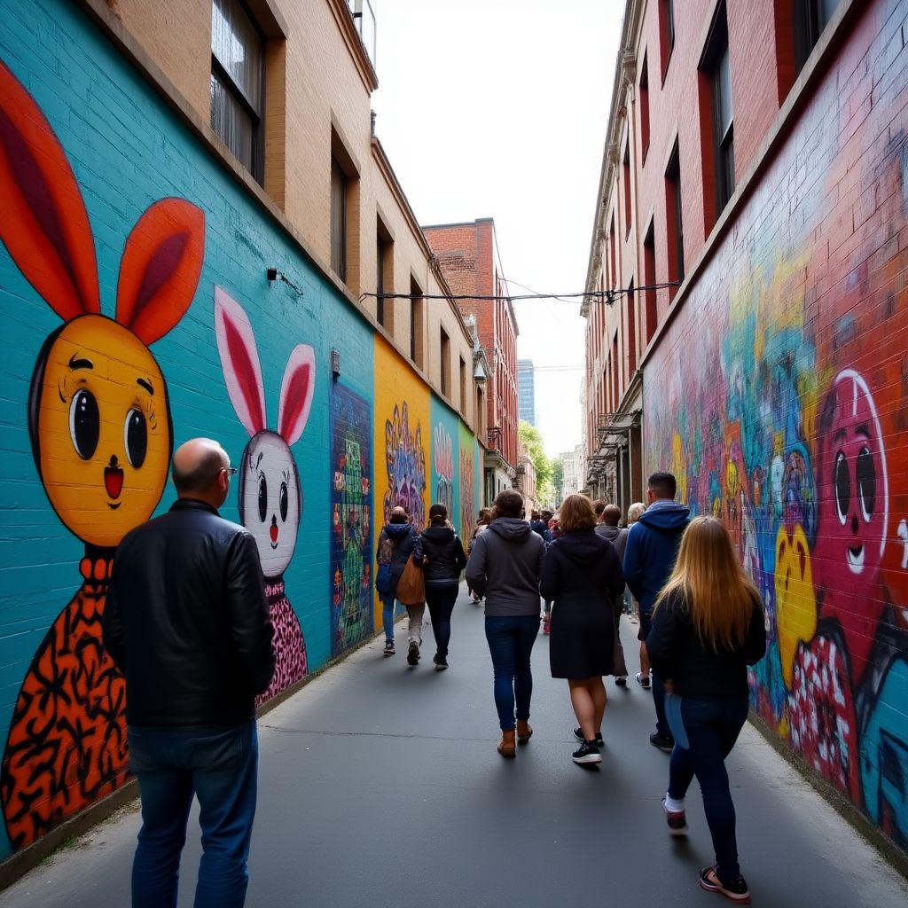 Street art tour in Melbourne laneways