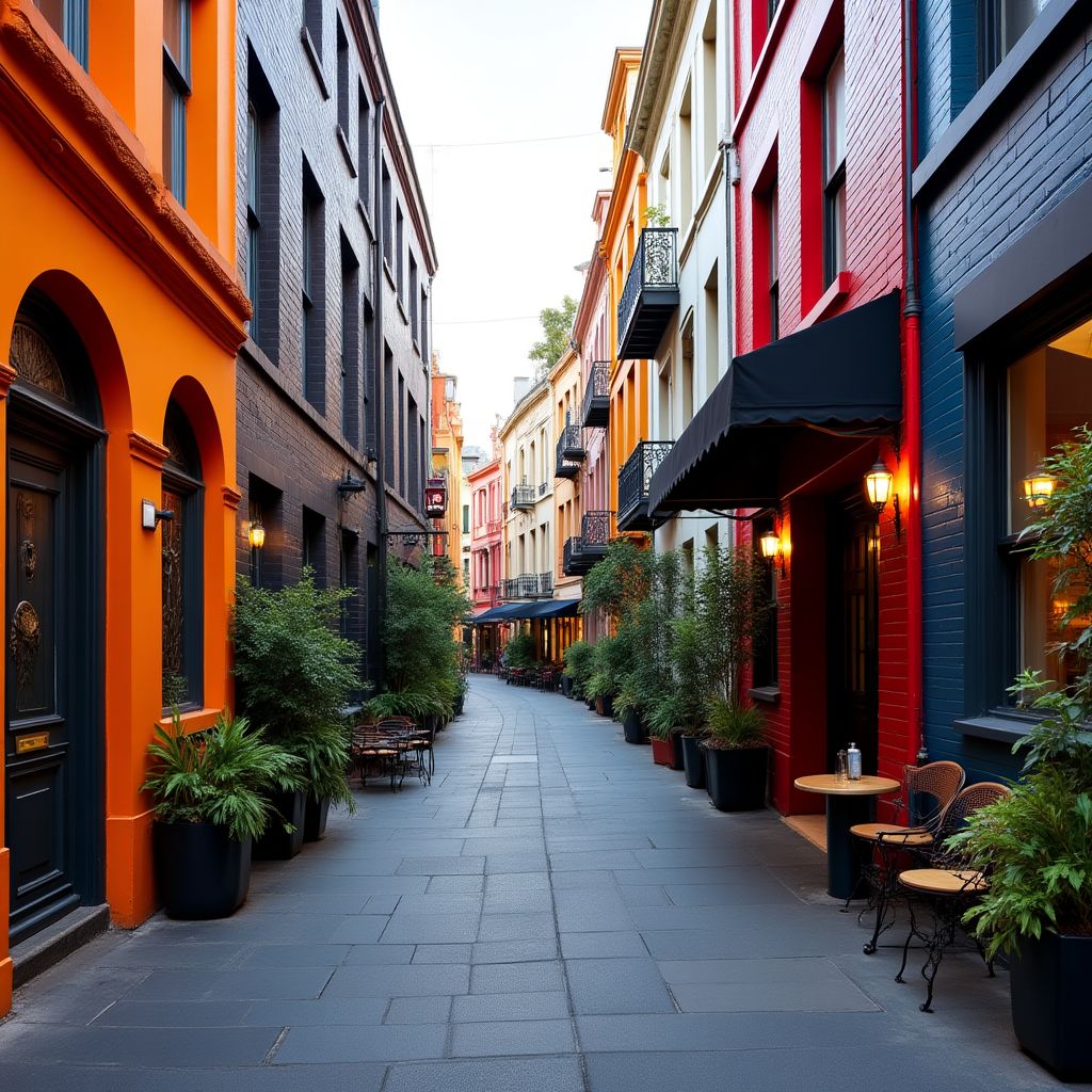 Melbourne's famous colorful laneways with street art and cafes