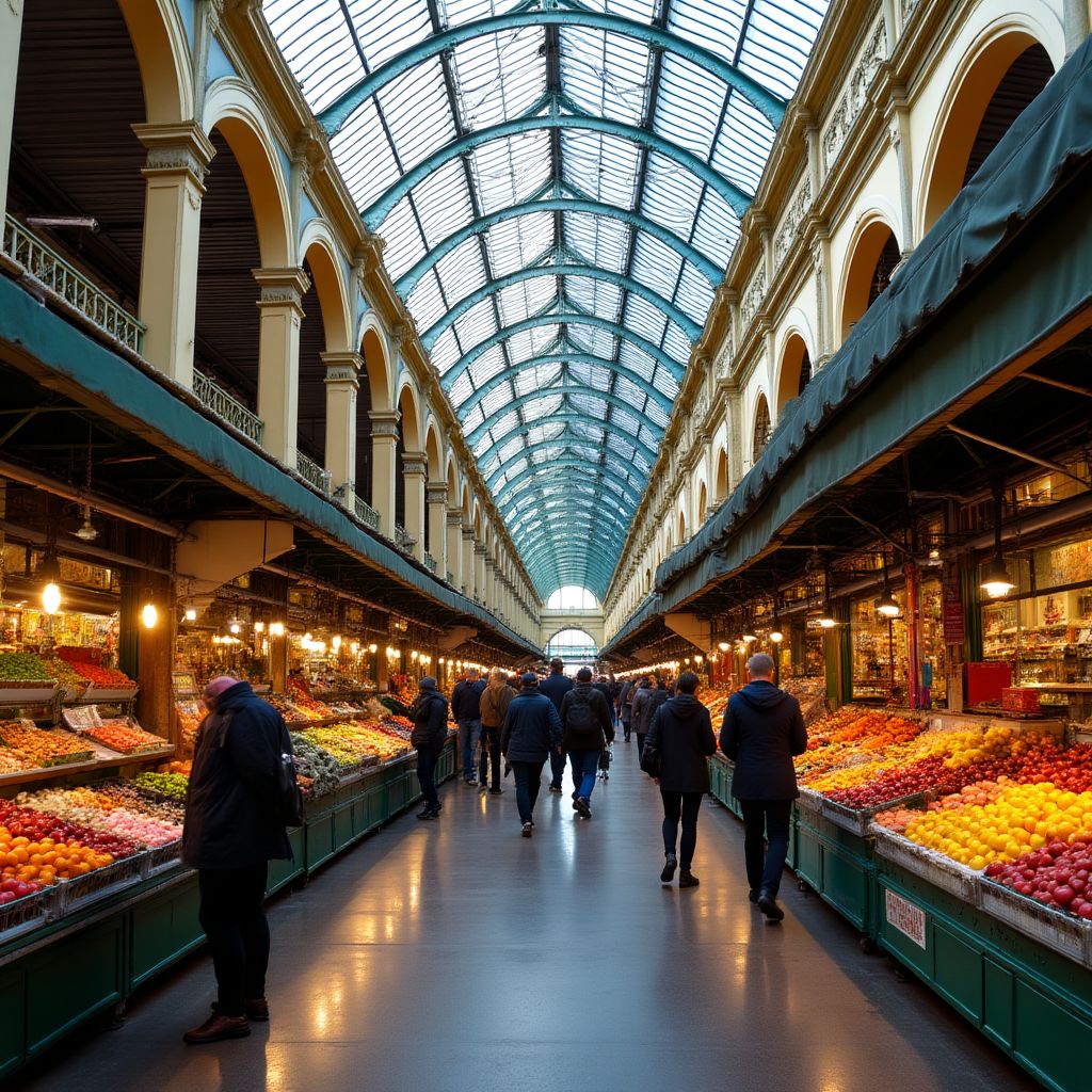 Bustling Queen Victoria Market with fresh produce